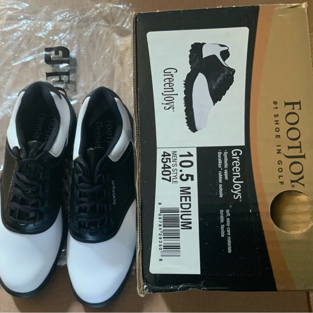 Footjoy Greenjoys Men's Golf Shoes 45407 White/Black Size 10.5 M NWB